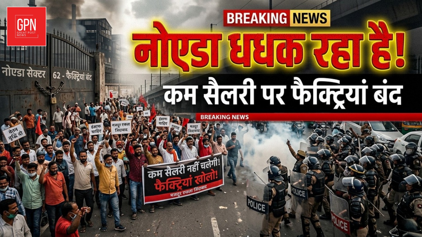 नोएडा धधक रहा है! कम सैलरी पर फैक्ट्रियां बंद || Great Post News