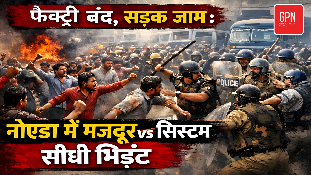 मजदूरों का आंदोलन तेज, प्रशासन अलर्ट : नोएडा में हालात तनावपूर्ण || Great Post News